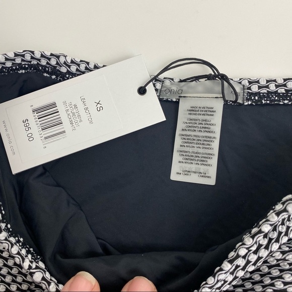 ONIA Leah Bikini Bottom, Textured Dot, Black/White - Picture 6 of 8